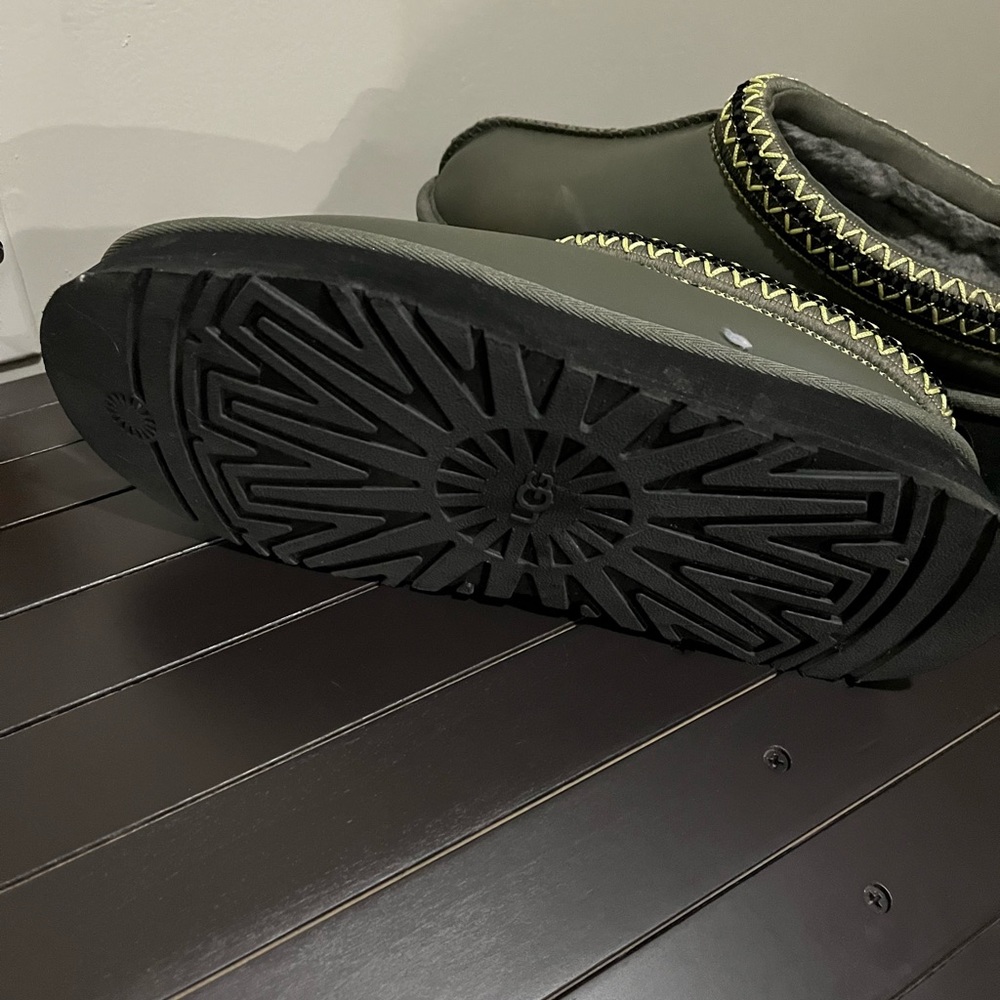 UGG Tasman platforms.  Wore one time in the house.  Green leather